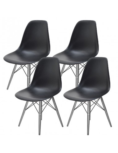 4 krzesła DSW Milano czarne, nogi szare