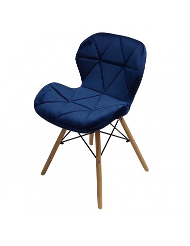 Krzesło ELIOT VELVET niebieskie - welur