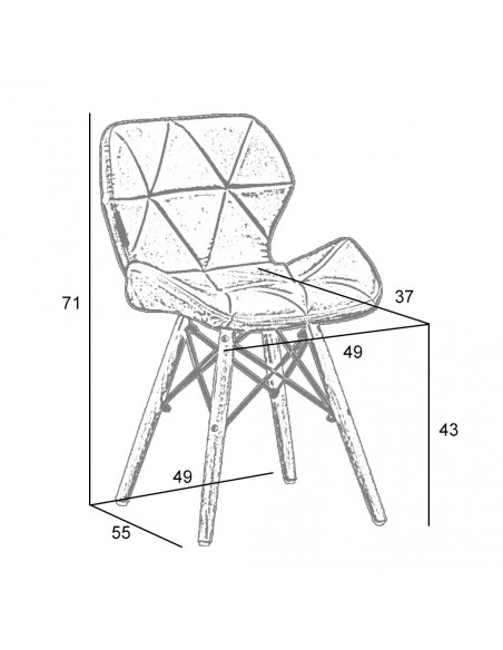 Krzesło ELIOT VELVET szare - welur