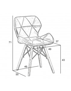 Krzesło ELIOT FABRIC szary melanż - materiał 2