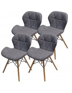 4 krzesła ELIOT FABRIC jasny szary melanż - materiał