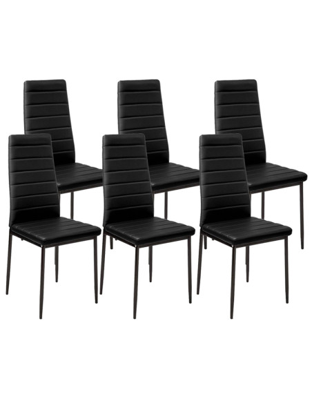 Zestaw stół 120x80 blat jasny dąb sonoma/nogi czarne 6 czarnych krzeseł Nicea