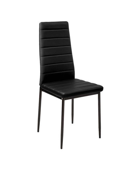 Zestaw stół 120x80 blat jasny dąb sonoma/nogi czarne 4 czarne krzesła Nicea