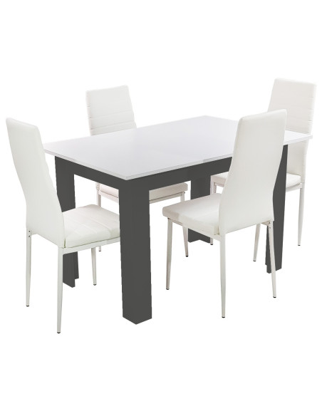 Stół 120x80 blat biały/nogi szare