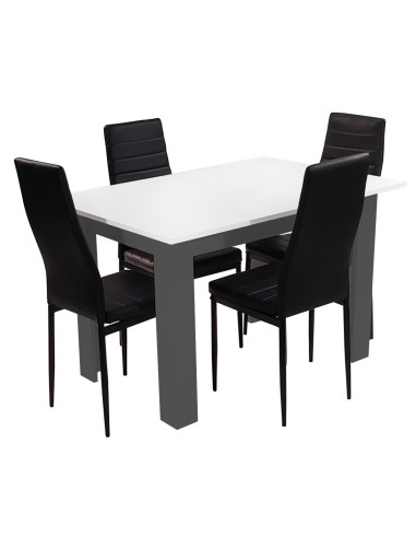 Stół 120x80 blat biały/nogi szare