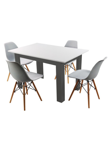 Stół 120x80 blat biały/nogi szare