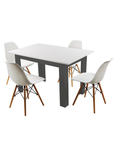 Stół 120x80 blat biały/nogi szare