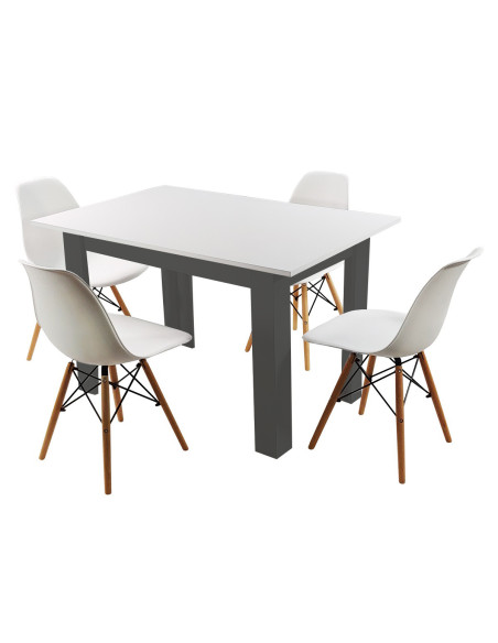 Stół 120x80 blat biały/nogi szare