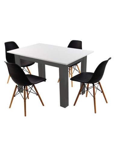 Stół 120x80 blat biały/nogi szare