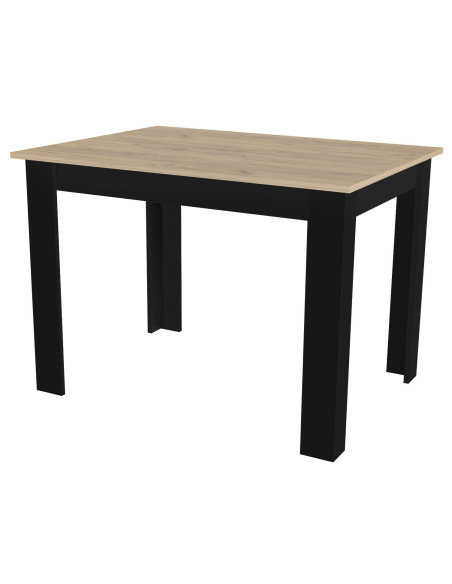 Zestaw stół 120x80 blat jasny dąb sonoma/nogi czarne 4 jasno szare krzesła Milano