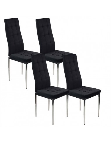 4 krzesła MONAKO VELVET czarne