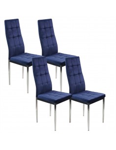 4 krzesła MONAKO VELVET granatowe