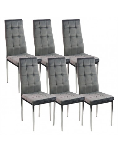 4 krzesła MONAKO VELVET szare