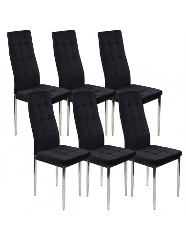 6 krzeseł MONAKO VELVET czarne