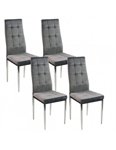 6 krzeseł MONAKO VELVET szare
