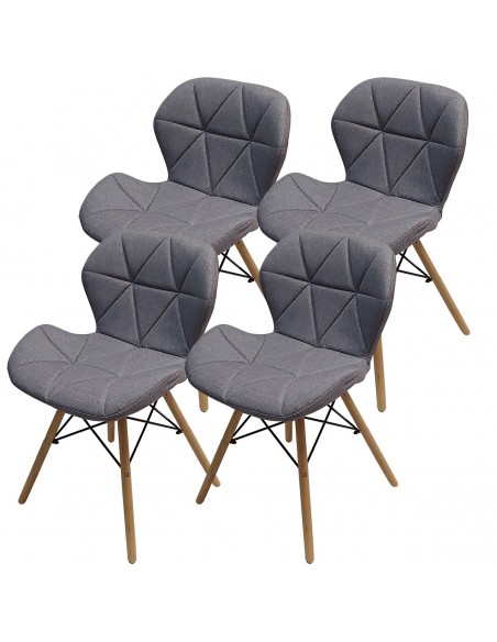 Zestaw stół Modern 120 sonoma i 4 krzesła Eliot FABRIC szare
