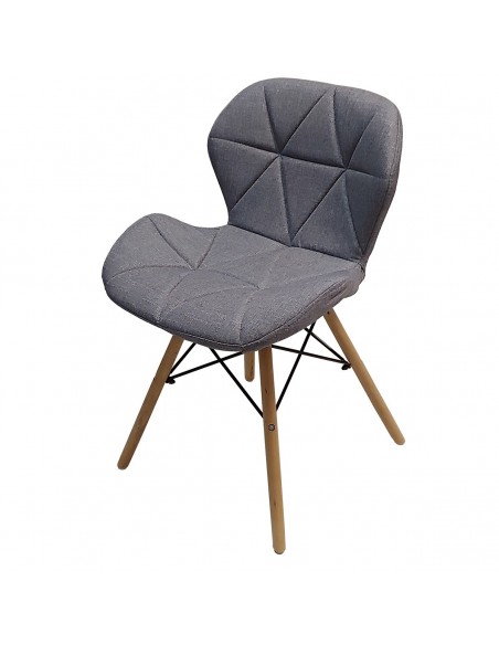 Zestaw stół Modern 120 biały i 4 krzesła Eliot FABRIC szare