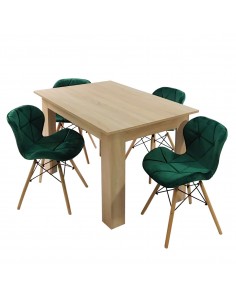 Zestaw stół Modern 120 sonoma i 4 krzesła Eliot VELVET...