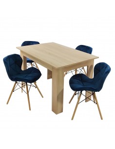 Zestaw stół Modern 120 sonoma i 4 krzesła Eliot VELVET...