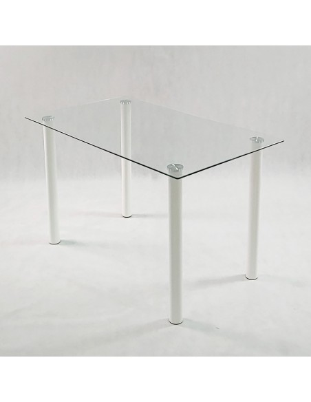 Zestaw stół Nicea biały i 4 krzesła Nicea czarne