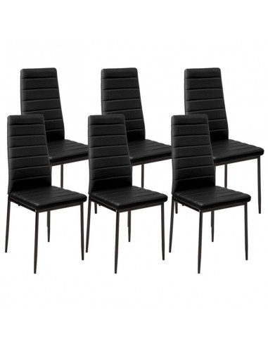 Zestaw stół Nicea biały i 6 krzeseł Nicea czarnych