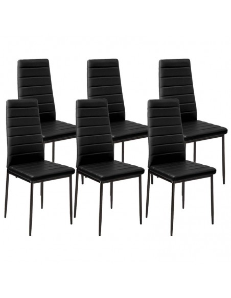 Zestaw stół Nicea biały i 6 krzeseł Nicea czarnych