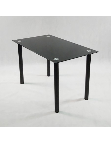 Zestaw stół NICEA czarny i 4 krzesła DENWER VELVET czarne