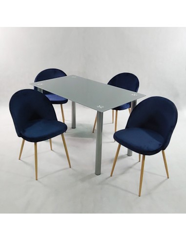 Zestaw stół NICEA szary i 4 krzesła DENWER...