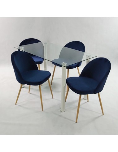 Zestaw stół NICEA biały i 4 krzesła DENWER...