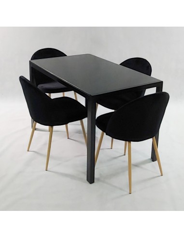 Zestaw stół MONAKO czarny i 4 krzesła DENWER...
