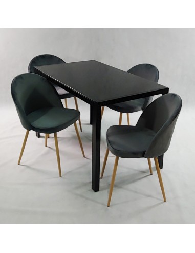 Zestaw stół MONAKO czarny i 4 krzesła DENWER...