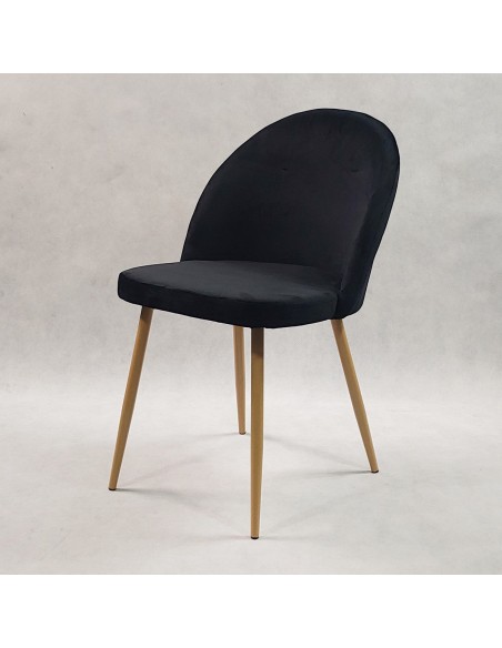 Stół MODERN 120 biały i 4 krzesła DENWER VELVET czarne