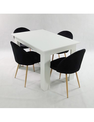 Stół MODERN 120 biały i 4 krzesła DENWER VELVET...