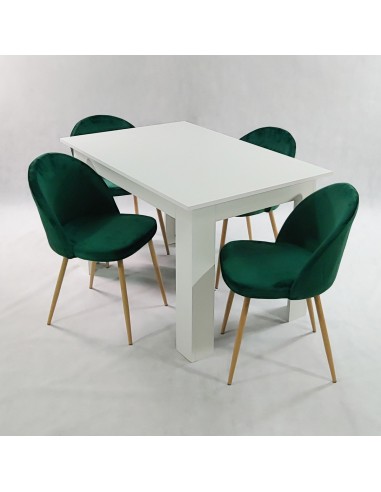Stół MODERN 120 biały i 4 krzesła DENWER VELVET...