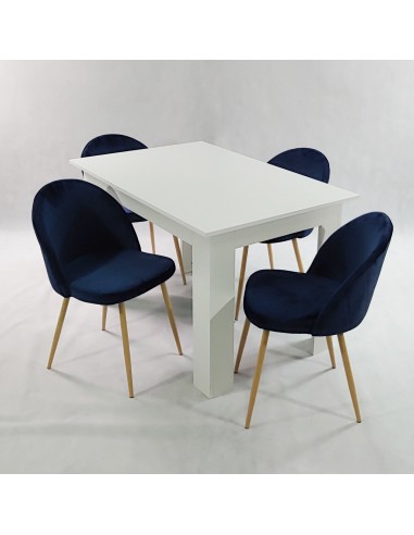 Stół MODERN 120 biały i 4 krzesła DENWER VELVET...