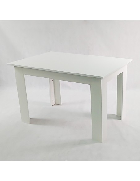 Stół MODERN 120 biały i 4 krzesła DENWER VELVET różowe