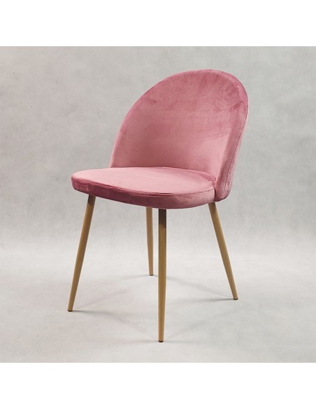 Stół MODERN 120 biały i 4 krzesła DENWER VELVET różowe
