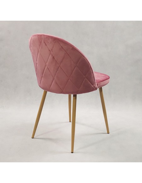 Stół MODERN 120 biały i 4 krzesła DENWER VELVET różowe