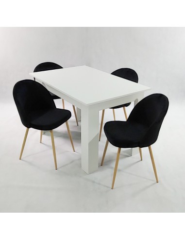 Stół MODERN 120 biały i 4 krzesła DENWER VELVET...