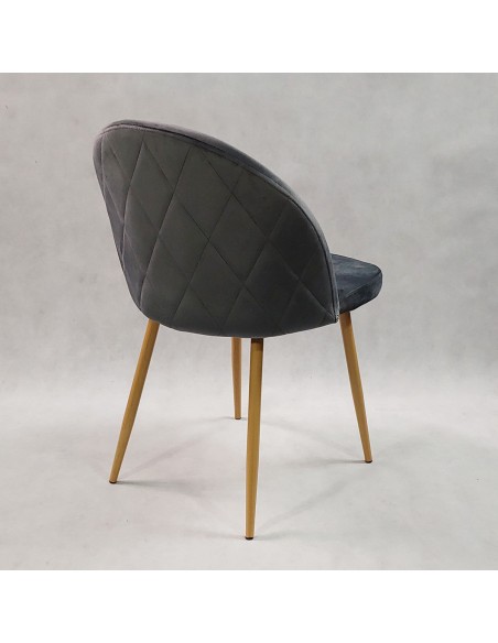 Stół MODERN 120 biały i 4 krzesła DENWER VELVET szare