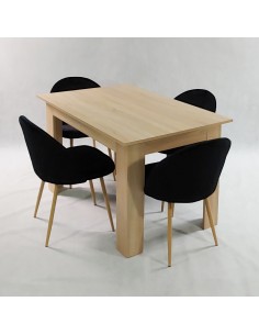 Stół MODERN 120 sonoma i 4 krzesła DENWER VELVET czarne 2