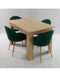 Stół MODERN 120 sonoma i 4 krzesła DENWER VELVET zielone 2