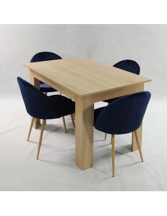 Stół MODERN 120 sonoma i 4 krzesła DENWER VELVET granatowe 2
