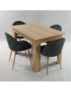Stół MODERN 120 sonoma i 4 krzesła DENWER VELVET szare 2