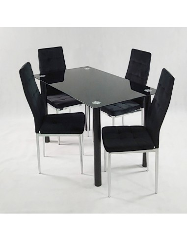 Stół NICEA biały i 4 krzesła MONAKO VELVET...