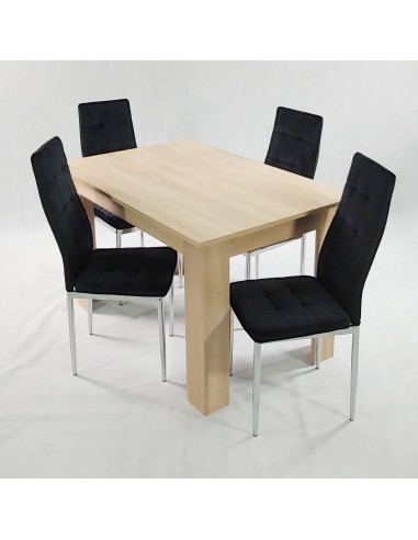 Stół MODERN 120 biały i 4 krzesła MONAKO VELVET...