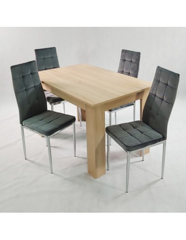 Stół MODERN 120 biały i 4 krzesła MONAKO VELVET...