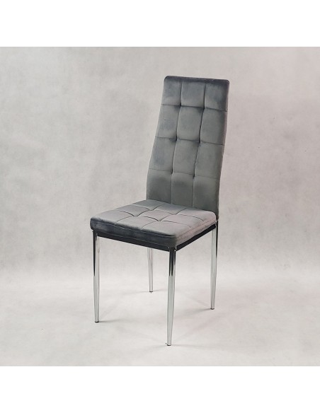 Stół MODERN 120 biały i 4 krzesła MONAKO VELVET szare