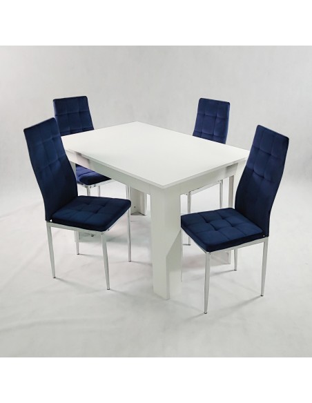 Stół MODERN 120 sonoma i 4 krzesła MONAKO VELVET czarne