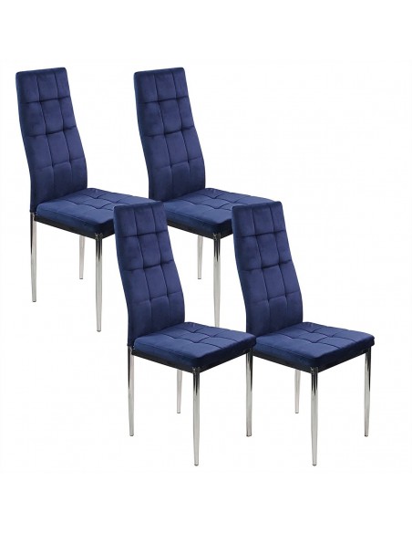Stół MODERN 120 sonoma i 4 krzesła MONAKO VELVET granatowe